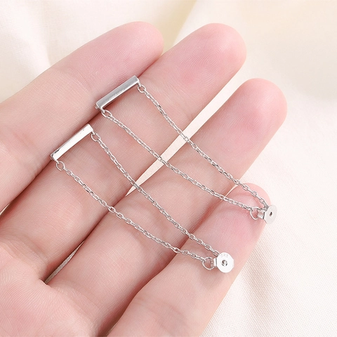 925 Sterling Silber Ohrlinie Quaste Ohrringe Minimalistische Bar Geometrische Drop Dangle Schmuck Für Frauen