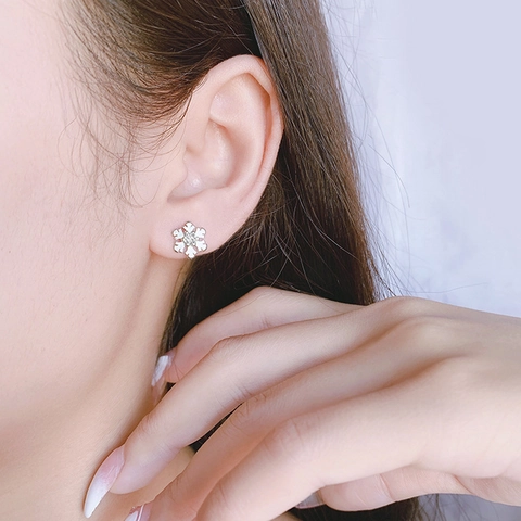 Elegante Clips De Oreja Copo De Nieve 925 Cobre Plateado Circón Sin Perforación Estilo Hada Joyería Para Mujeres