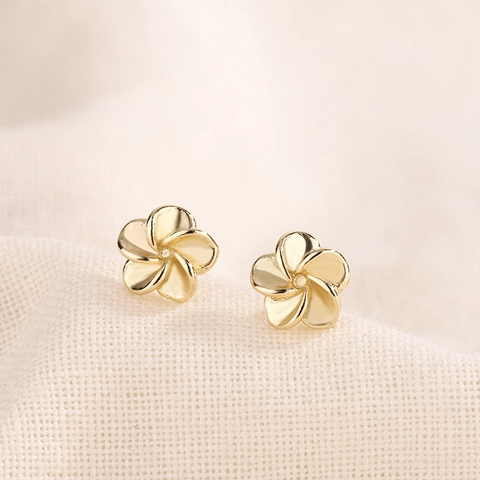 Kleine Bloem Knopoorbellen Verguld Koper Minimalistische Florale Sieraden Voor Vrouwen Eenvoudige Elegante Dagelijkse Accessoires