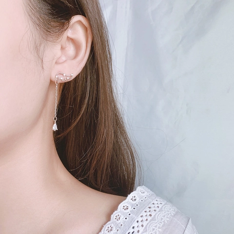 Pendientes Largos De Borla Con Alas De Angel Cobre Con Zircon Colgante Gota Mujeres Elegancia