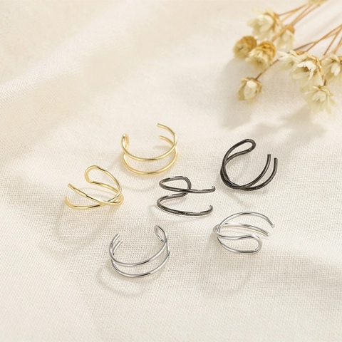 Minimalistische Geometrische U-Vormige Cross Ear Cuffs Non Piercing Clip-On Koperen Oorbellen Voor Dames Meisjes