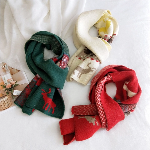 Sciarpa In Maglia Invernale Calda Natale Motivo Renna Fiocco Di Neve Morbido Mohair Tipo Pashmina Scialle Donne