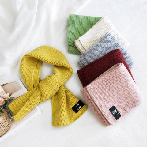 Solid Color Knitted Scarf Soft Warm Winter Neck Warmer Ribbed Knit Fashion Accessory Long Style For Women Elegant