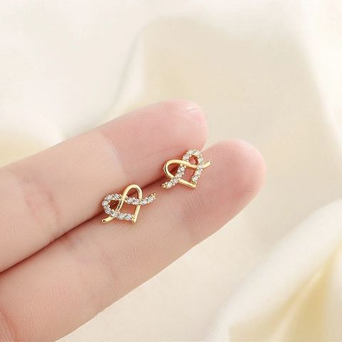 Herz Ohrstecker Kupfer Mit Zirkonia Geknotetes Design Minimalistisch Romantisch Schmuck Für Frauen Geschenk