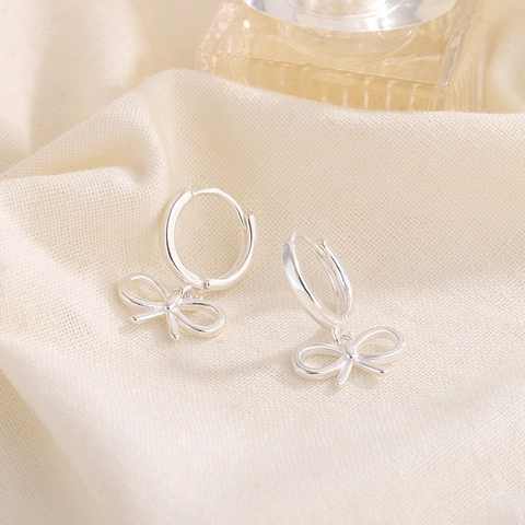 Schleifen Creolen Hohl Zierlich Minimalistisch Elegant Schmuck Damen