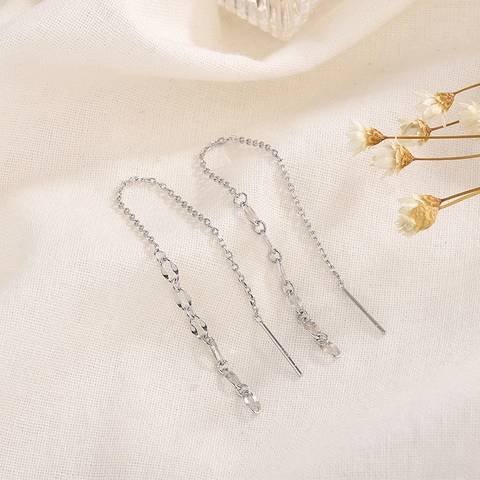 Pendientes De Hilo Cobre Borla Larga Geométricos Gota De Agua Joyería Elegante Mujer Con Poste Pendiente Plata