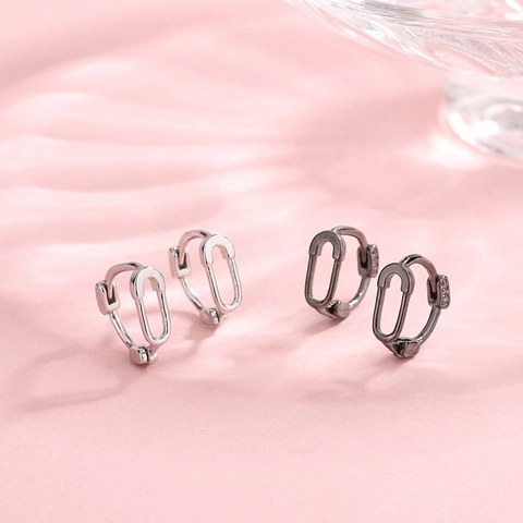 Veiligheidsspeld Hoop Oorbellen Met 925 Sterling Zilveren Oorsteker Creatief Paperclip Ontwerp Koreaanse Hip Hop Stijl Sieraden