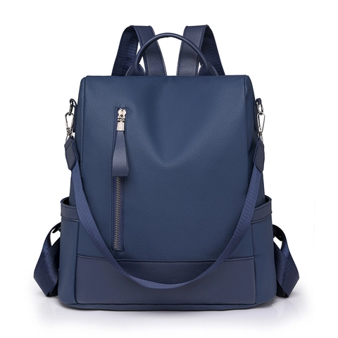 Women PU Leather Fashion Backpack Litchi Texture Anti-Theft Travel Bag Large Capacity Multi-Way Shoulder Bag Commute School