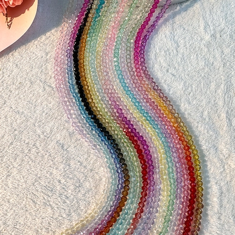 Facettierte Rondelle Glas Kristall Perlen Farbverlauf Bunt Poliert Spacer Für DIY Schmuckherstellung Armband Halskette