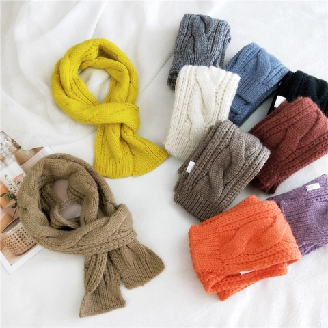 Bufanda de Punto de Torsade Cálida de Invierno para Mujer Color Sólido Gruesa Suave Moda Larga Calentador de Cuello para Uso Diario