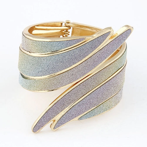Bracelet Jonc Large Ailes Dange Alliage Paillettes Charniere Ailes Superposees Style Punk Rock Bijoux Pour Femmes