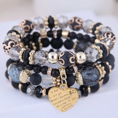 Böhmisches Mehrlagiges Perlenarmband Für Damen Mit Legierung Herzanhänger Und Lebensbaum Vintage Perlen Handgelenk Schmuck Geschenk