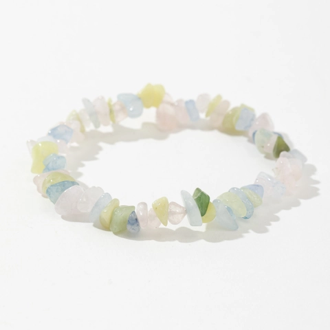 Pulsera De Piedra Natural Triturada Amatista Irregular Cristal Con Cuentas Joyería De Mano Para Mujeres Estilo Bohemio Elástico
