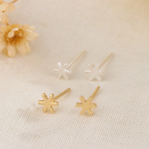 Sneeuwvlok Oorknopjes Mini Koper Geometrisch Prachtige Kleine Dagelijkse Sieraden Cadeau Voor Vrouwen Meisjes Veelzijdig
