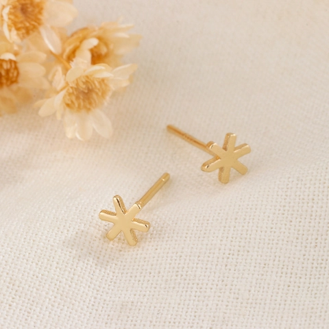 Sneeuwvlok Oorknopjes Mini Koper Geometrisch Prachtige Kleine Dagelijkse Sieraden Cadeau Voor Vrouwen Meisjes Veelzijdig