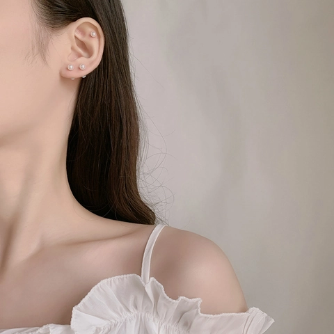 Boucles D'oreilles Künstliche Perles Élégantes Avec Tige En Argent Sterling 925 Cuivre Minimaliste Fermoir À Vis Bijoux Pour Femmes