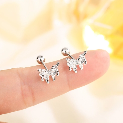 Butterfly Lava Texture Stud Earrings Liquid Metal Style Screw Back Minimalist Silver Plated Copper Jewelry For Women Gift