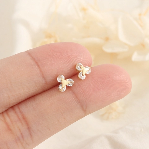Mini Dreieck Zirkonia Ohrstecker Mit 925 Sterling Silber Ohrstecker Minimalistisch Geometrisch Süßer Schmuck Für Damen