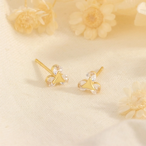 Mini Dreieck Zirkonia Ohrstecker Mit 925 Sterling Silber Ohrstecker Minimalistisch Geometrisch Süßer Schmuck Für Damen