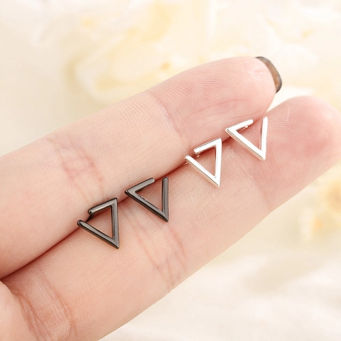 Orecchini A Lobo Triangolari Minimalisti Con Perno In Argento Sterling 925 Gioielli Geometrici In Rame Per Donne Chic
