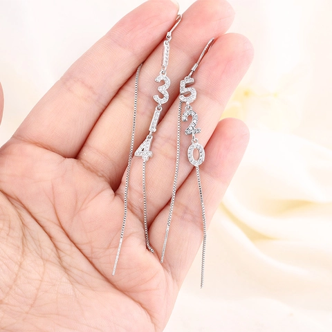 Lange Quasten Ohrfaden Ohrringe Mit 925 Sterling Silber Ohrstecker Kupfer Zirkonia Nummer 520 1314 Romantisch
