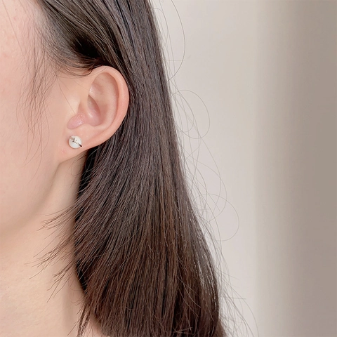 Astronaut And Planet Asymmetric Stud Earrings Copper Minimalist Space Universe Theme Fashion Jewelry For Women