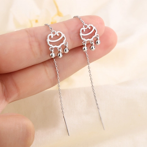 Ruyi Lock Ohrfaden Lange Kette Quaste Ohrringe Traditioneller Chinesischer Stil Vintage Eleganter Schmuck Für Frauen