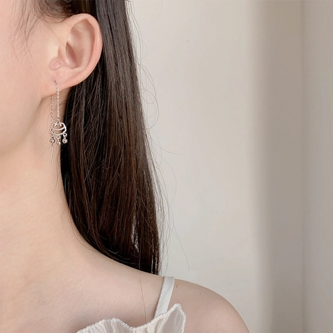 Ruyi Lock Ohrfaden Lange Kette Quaste Ohrringe Traditioneller Chinesischer Stil Vintage Eleganter Schmuck Für Frauen