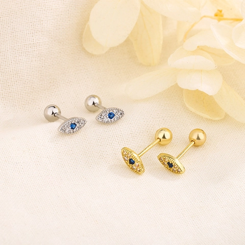 Evil Eye Ohrstecker Kupfer Zirkonia Mini Helix Knorpel Piercing Mit Schraubverschluss Für Damen Mädchen