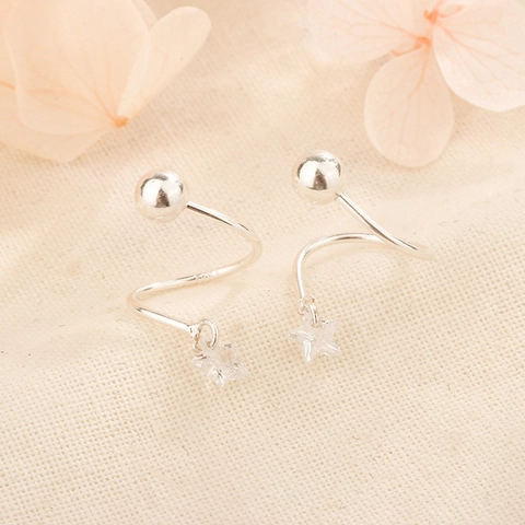 Kupfer Stern Ohrstecker Mit Zirkon Schraubverschluss Rotierende Spirale Minimalistischer Chic Schmuck Damen