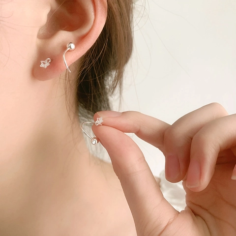 Kupfer Stern Ohrstecker Mit Zirkon Schraubverschluss Rotierende Spirale Minimalistischer Chic Schmuck Damen