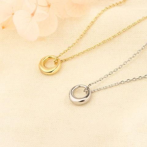 Minimalistische Cirkel Ring Hanger Ketting Koper Geometrische Sleutelbeen Ketting Voor Vrouwen Elegant Dagelijks Accessoire