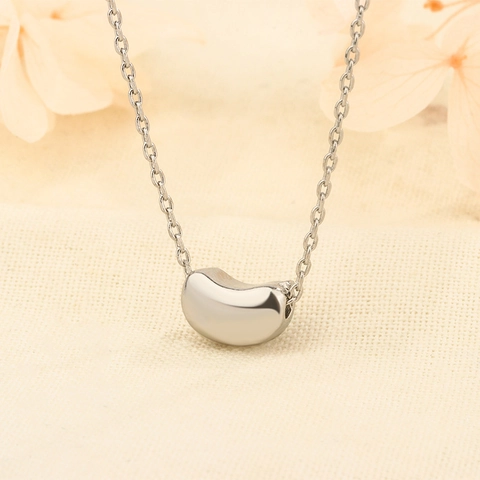 Minimalistische Bohnen Anhänger Halskette Poliertes Kupfer Spiegelglanz Für Frauen Elegantes Schmuck Geschenk