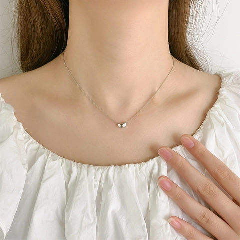 Minimalistische Bohnen Anhänger Halskette Poliertes Kupfer Spiegelglanz Für Frauen Elegantes Schmuck Geschenk