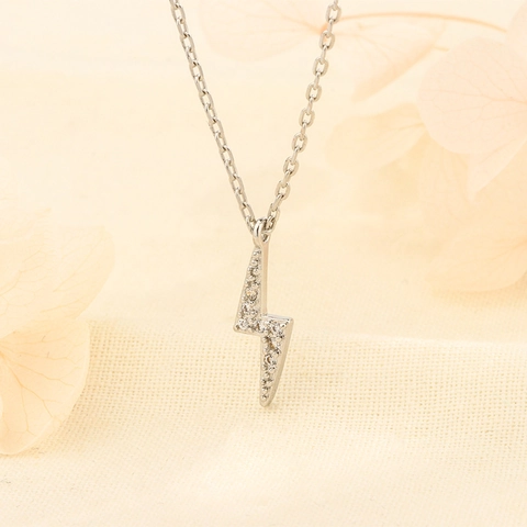 Bliksemflits Hanger Ketting Koper Met Zirkoon Sierlijke Sleutelbeenketting Minimalistische Sieraden Cadeau Voor Vrouwen