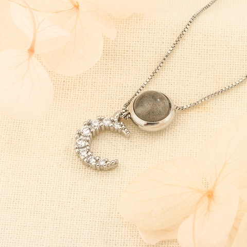 Moonstone Mond Anhänger Halskette Kupfer Mit Zirkon Einfache Elegante Schlüsselbein Box Kette Für Frauen Täglich