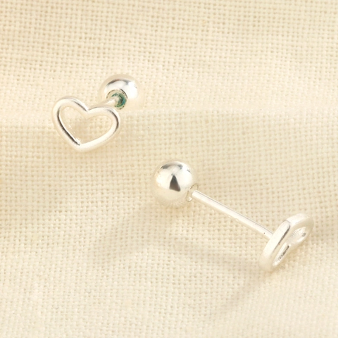 Orecchini A Lobo Cuore Cavo Rame Placcato Oro Argento Chiusura A Vite Minimalista Per Donna