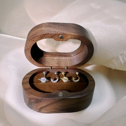 Boucles D'Oreilles Asymétriques Planète Lune Avec Tige En Argent Sterling 925 Zircone Cubique Fermoir À Vis