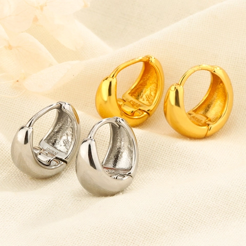 Orecchini A Cerchio A Goccia Con 925 Sterling Silver Earring Post Design Minimalista Retrò Francese Geometrico Donna