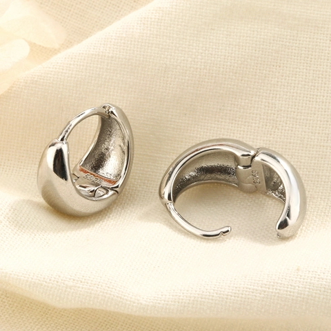 Orecchini A Cerchio A Goccia Con 925 Sterling Silver Earring Post Design Minimalista Retrò Francese Geometrico Donna