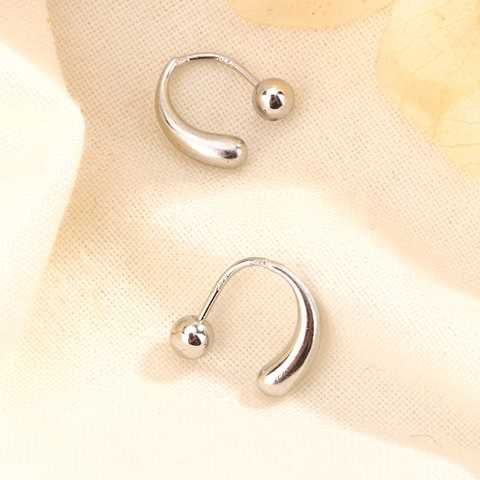 Water Drop Screw Back Earrings Minimalist U Shape Dainty Stud Jewelry For Women