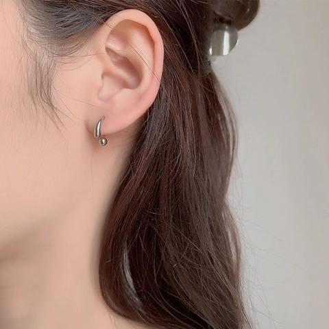 Water Drop Screw Back Earrings Minimalist U Shape Dainty Stud Jewelry For Women