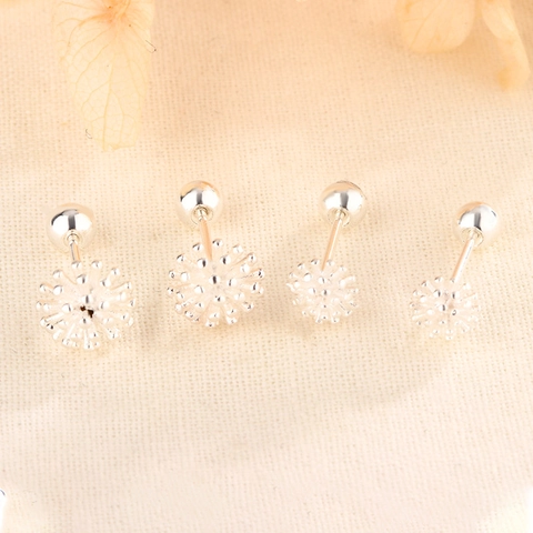 Boucles D'oreilles Puce Pissenlit Sphère Plaqué Cuivre Bijoux Minimalistes Femme Créatif Fermoir À Vis Géométrique Rond