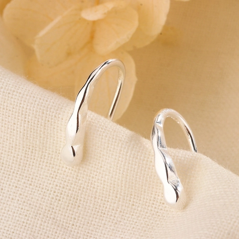 Ganci Per Orecchie Geometrici Minimalisti In Rame Trama Martellata Forma A Goccia D'acqua Irregolare Gioielli Per Donna