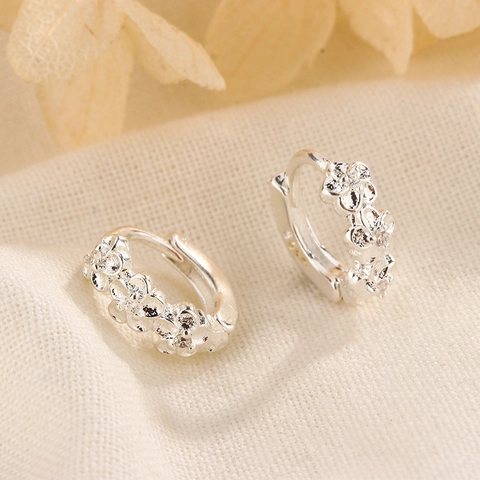 Pendientes De Aro Con Flor Y Circonita Perno De Plata De Ley 925 Joyería Elegante De Cobre Plateado Para Mujer