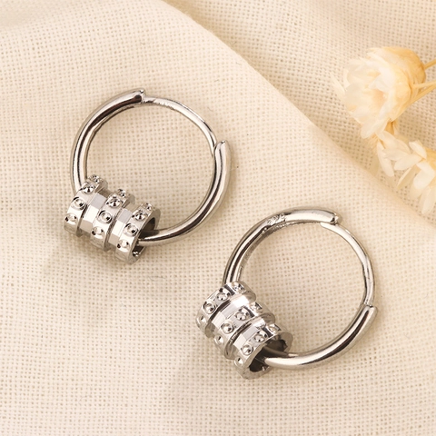 Hoop Earrings Mini Small Geometric Triple Rings Ear Buckles Fashion Simple Unisex