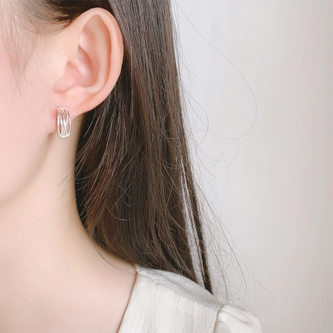 Minimalistische Mehrlagige Creolen Mit 925 Sterling Silber Ohrstecker Geometrischer Schmuck Für Damen