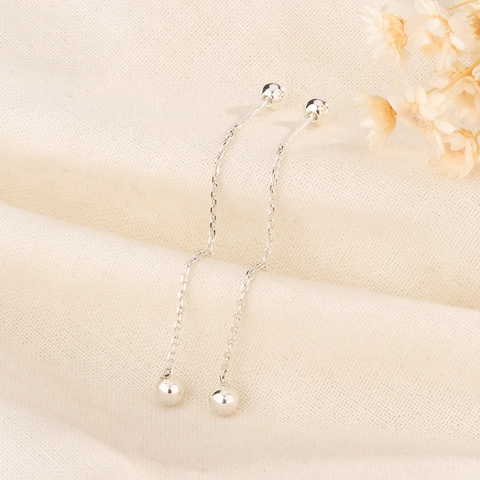 Minimalistische Lange Ketting Doortrek Oorbellen Met 925 Sterling Zilveren Oorsteker Voor Dames Elegante Sieraden