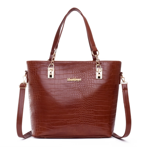 Sacs À Main Femme Motif Crocodile Cuir PU Tote Boston Bandoulière Pochette Portefeuille Mode Vintage Élégant Grande Capacité