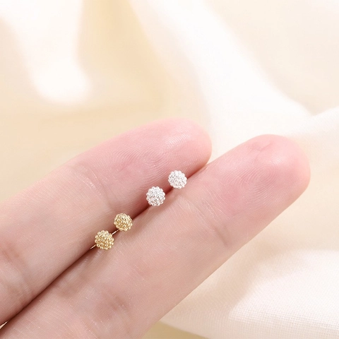 Mini Sunflower Stud Earrings Delicate Copper Cluster Floral Tiny Jewelry For Women Students Minimalist Small Elegant